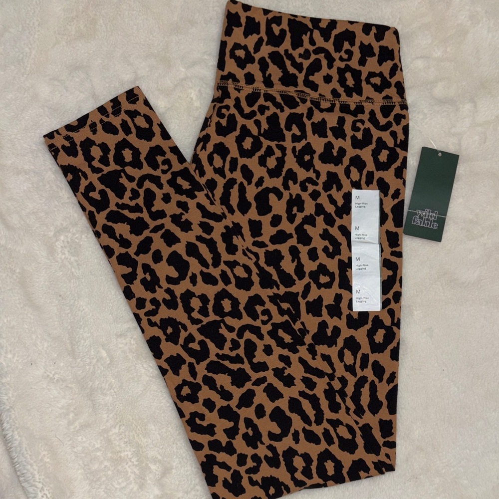 wild fable Leopard Print Leggings - Brown & Black